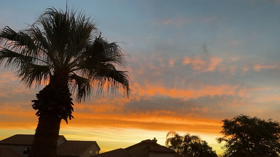 Beautiful sunrise views from the front room.