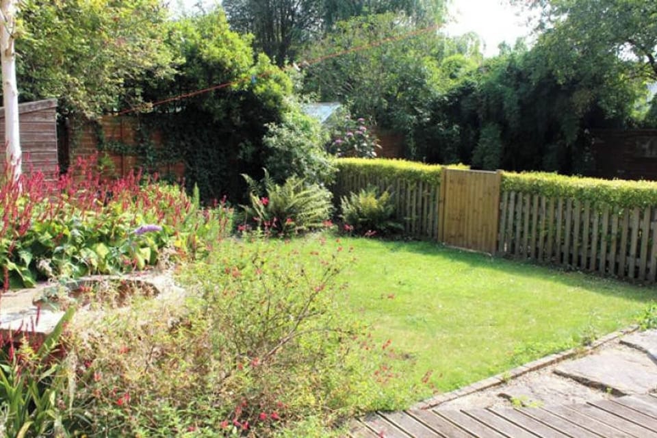 Garden at the back with decking.
