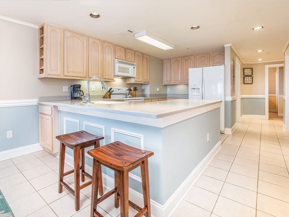 2 stools at the Breakfast Bar