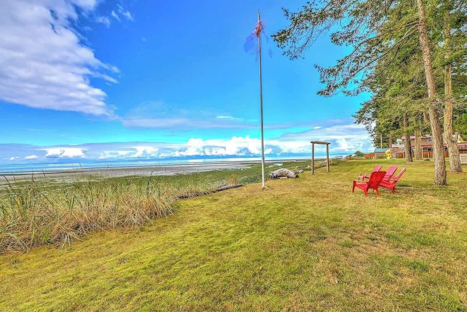Large Beach Front Backyard. 