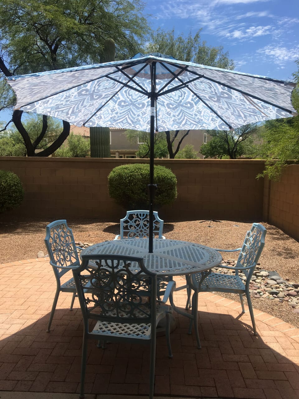 Enjoy backyard dining on the lovely patio equip with propane grill 