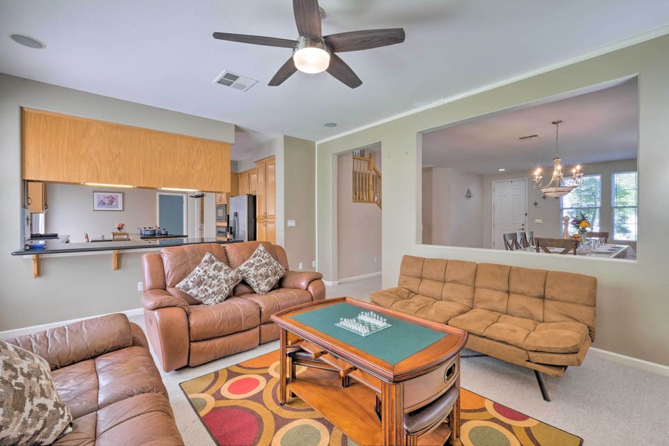 Play a quick game of chess on the mini game table.