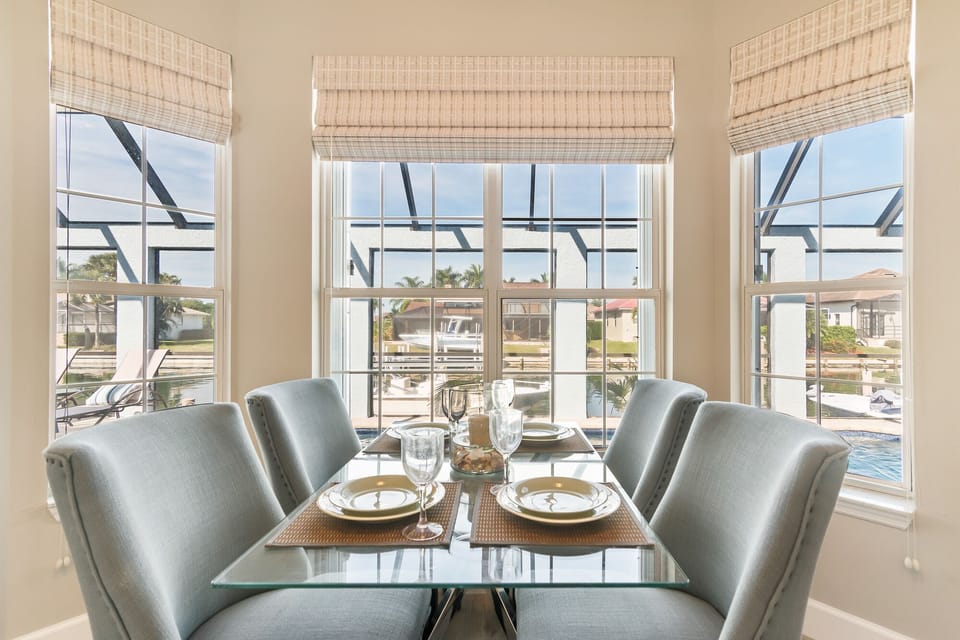 Enjoy a beautiful view while dining at the kitchen table