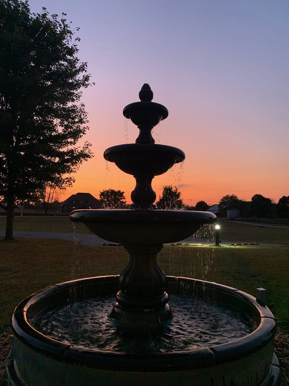 Water fountain at night