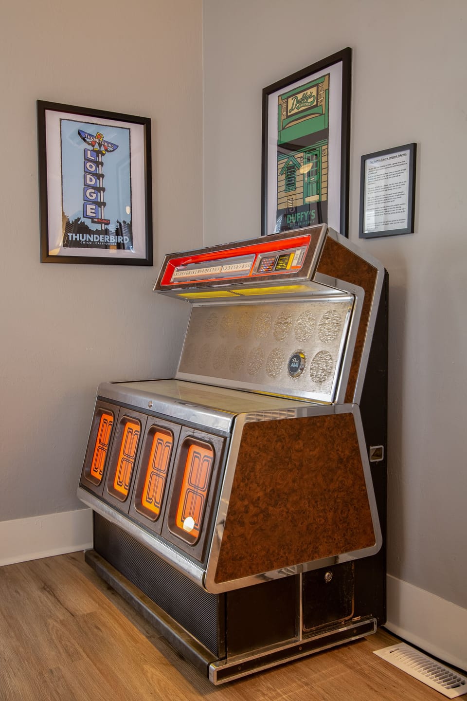 Vintage jukebox from iconic local bar, Duffy’s Tavern!