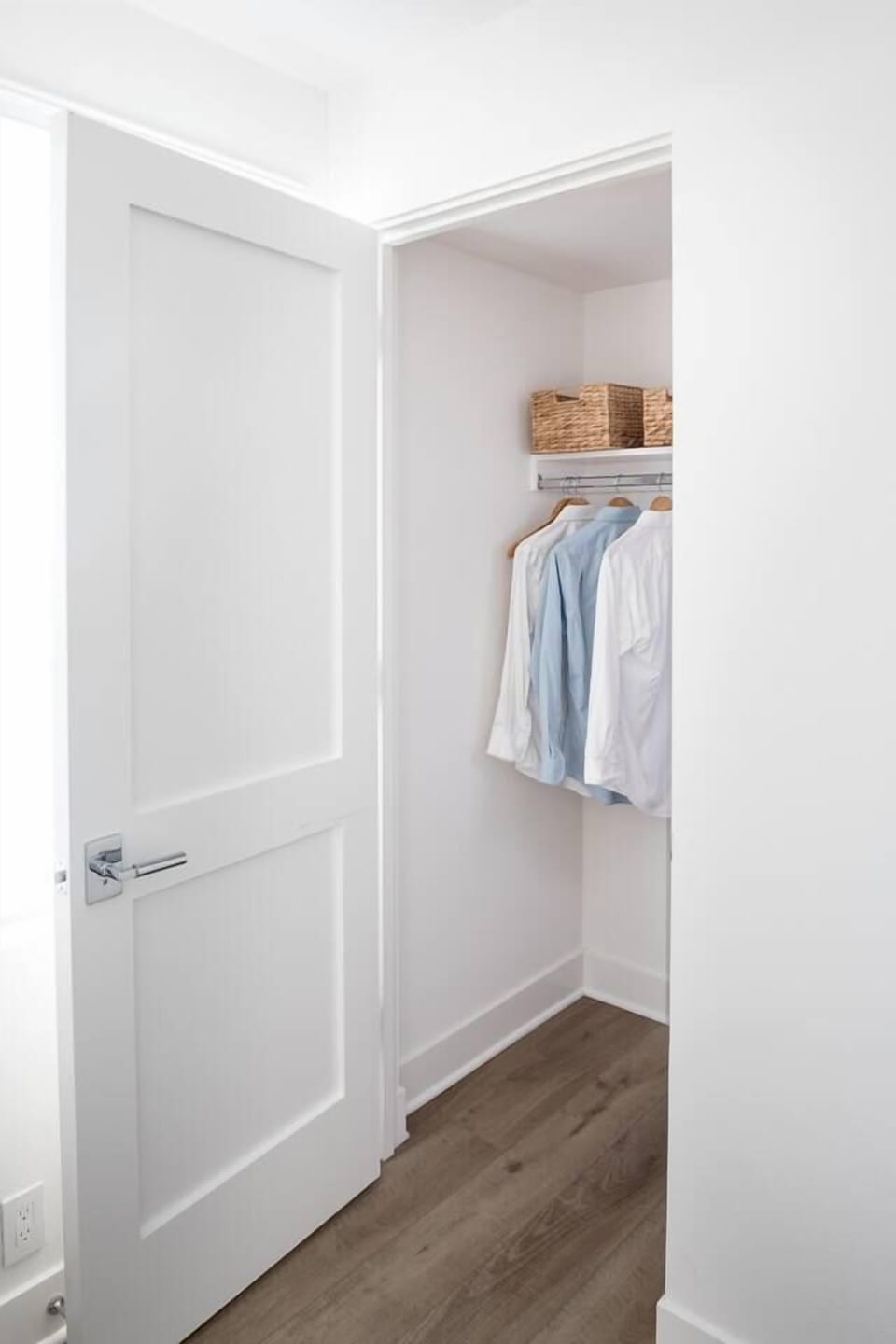 The closet in the first floor bedroom of the 4 bed 4 bath unit. 