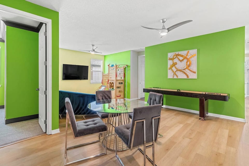 Loft w/ Shuffleboard Table, Game Console & Mini Jungle Gym *Highlight*