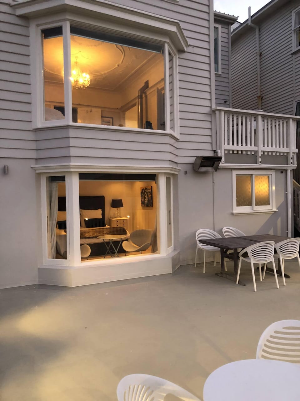 Looking into the Studio (lower level) from the very large outdoor living area 