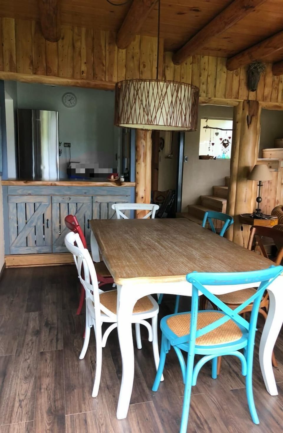 the bar (in the background)