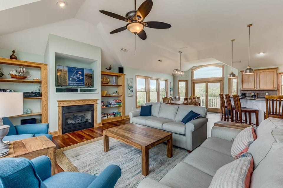 Top-Level Living Room with Deck Access