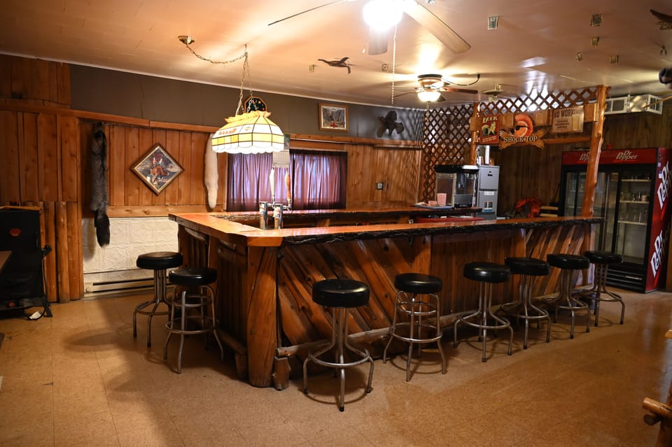 The bar where we gather around to have a few beers.