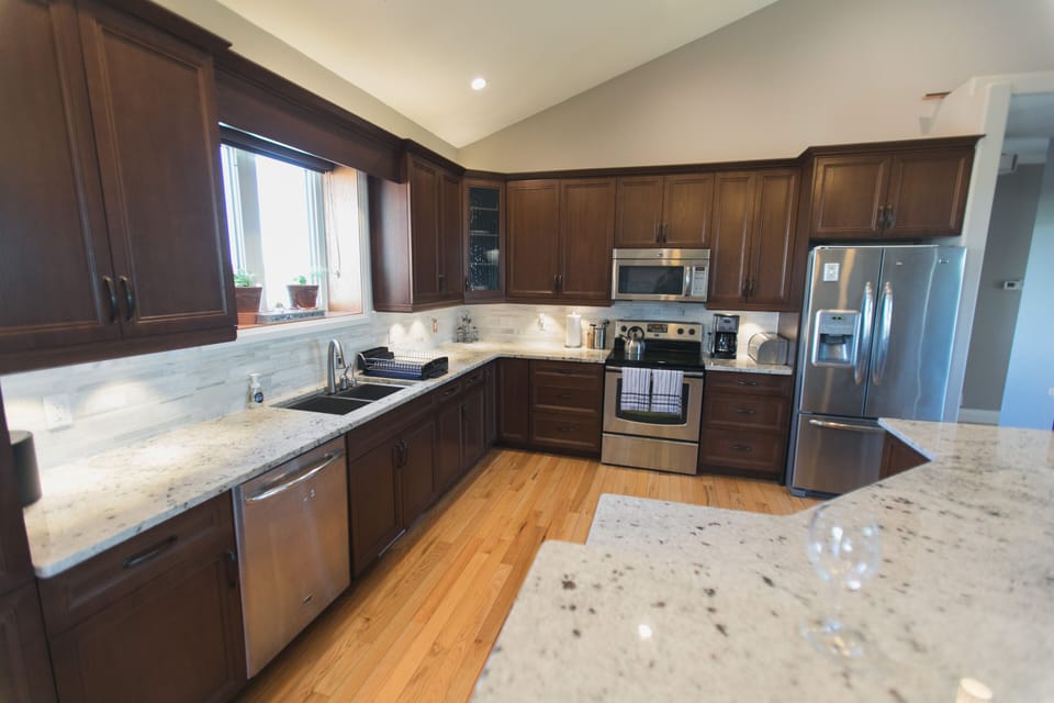 Fully stocked gourmet kitchen