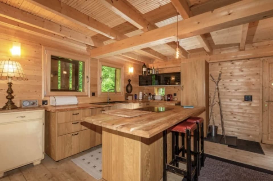 the beautiful wooden kitchen 