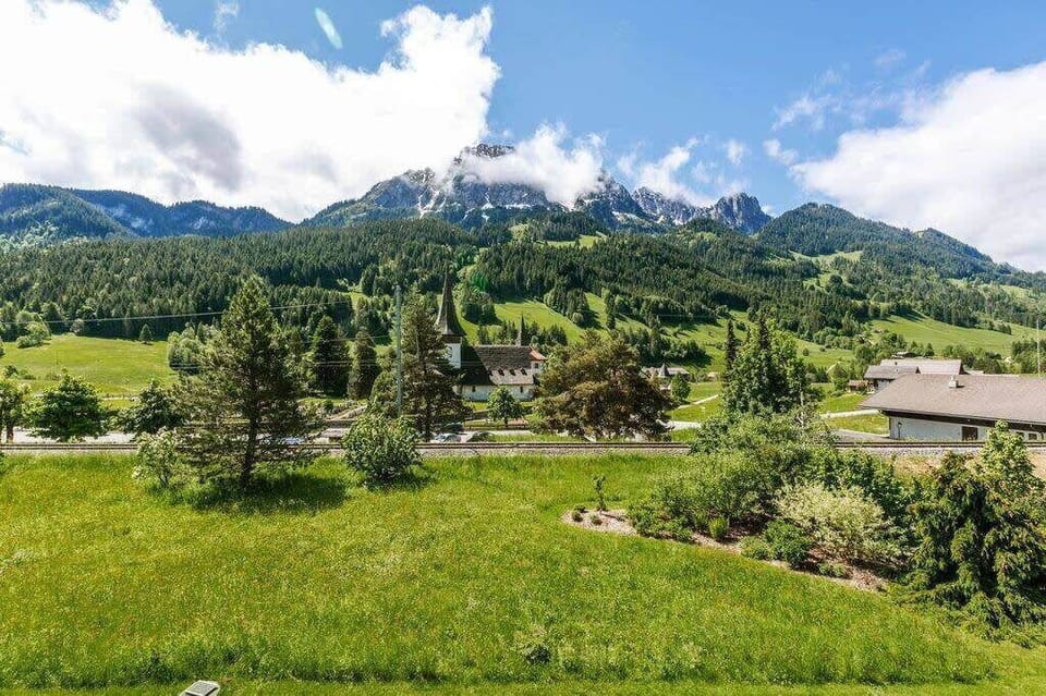 The chalet is surrounded by breathtaking natural beauty.