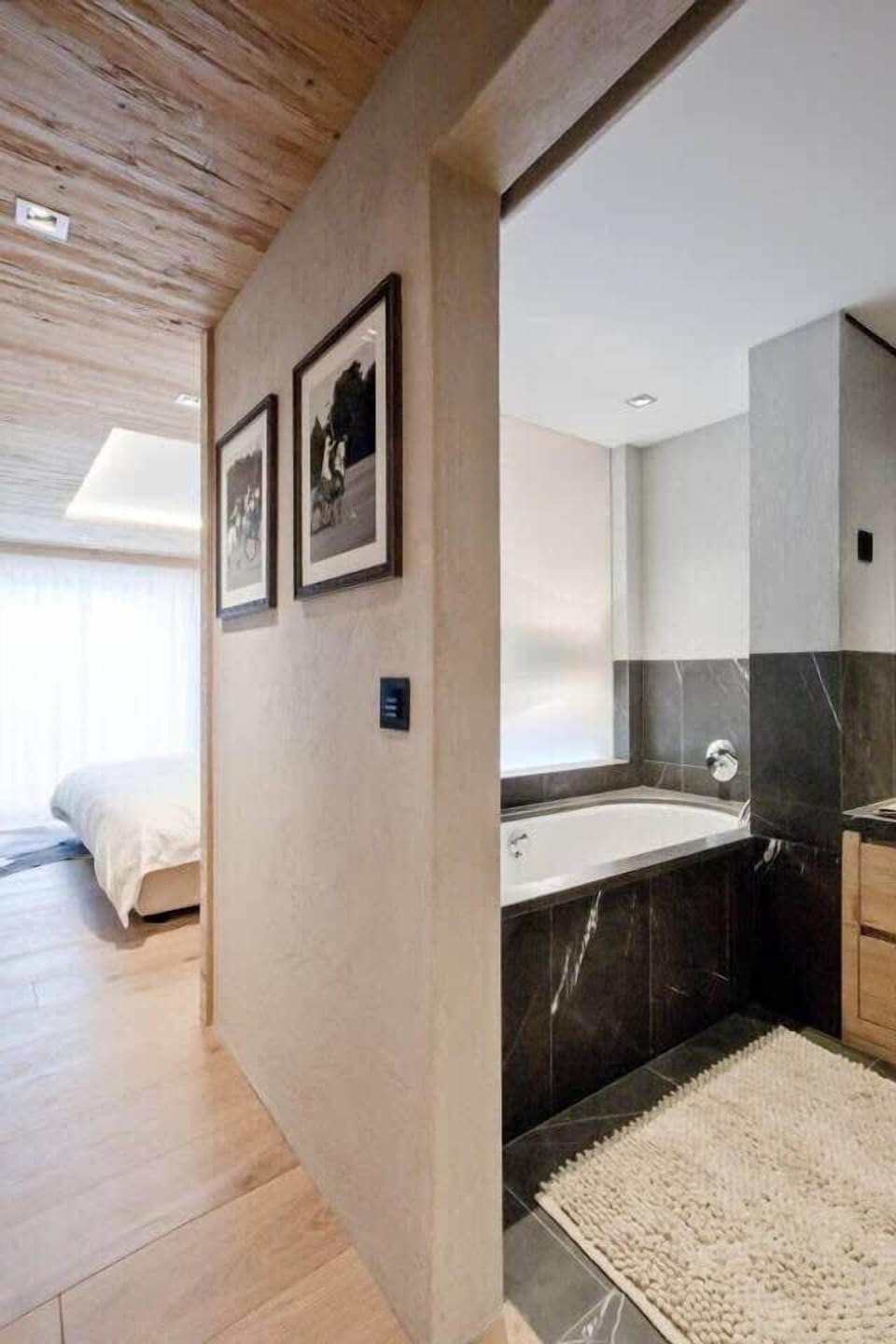 bedroom private bathroom with bathtub