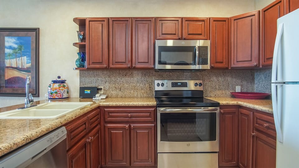 Lots of cabinet space, and all appliances