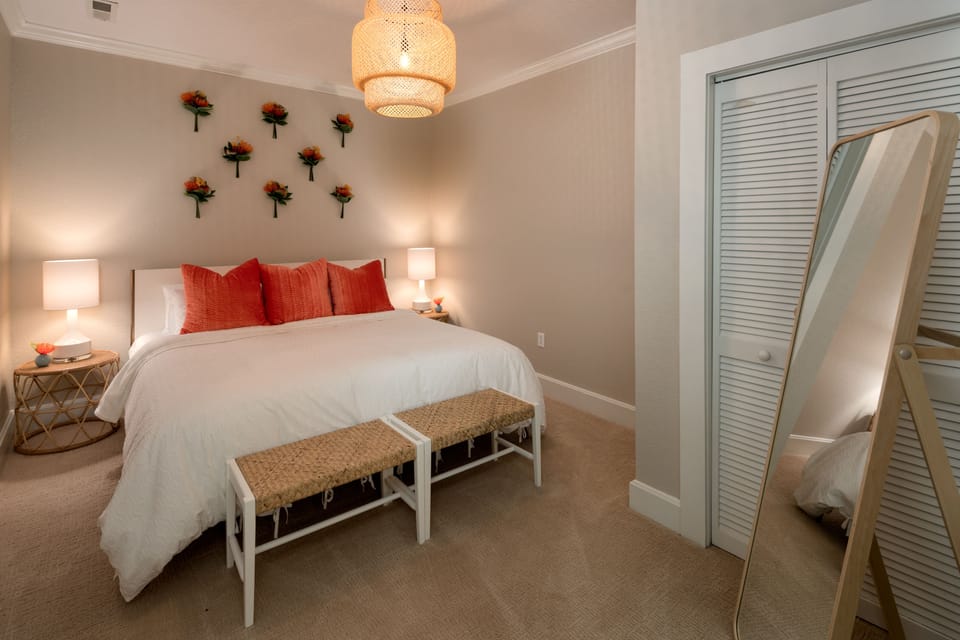 King bedroom on lower floor.