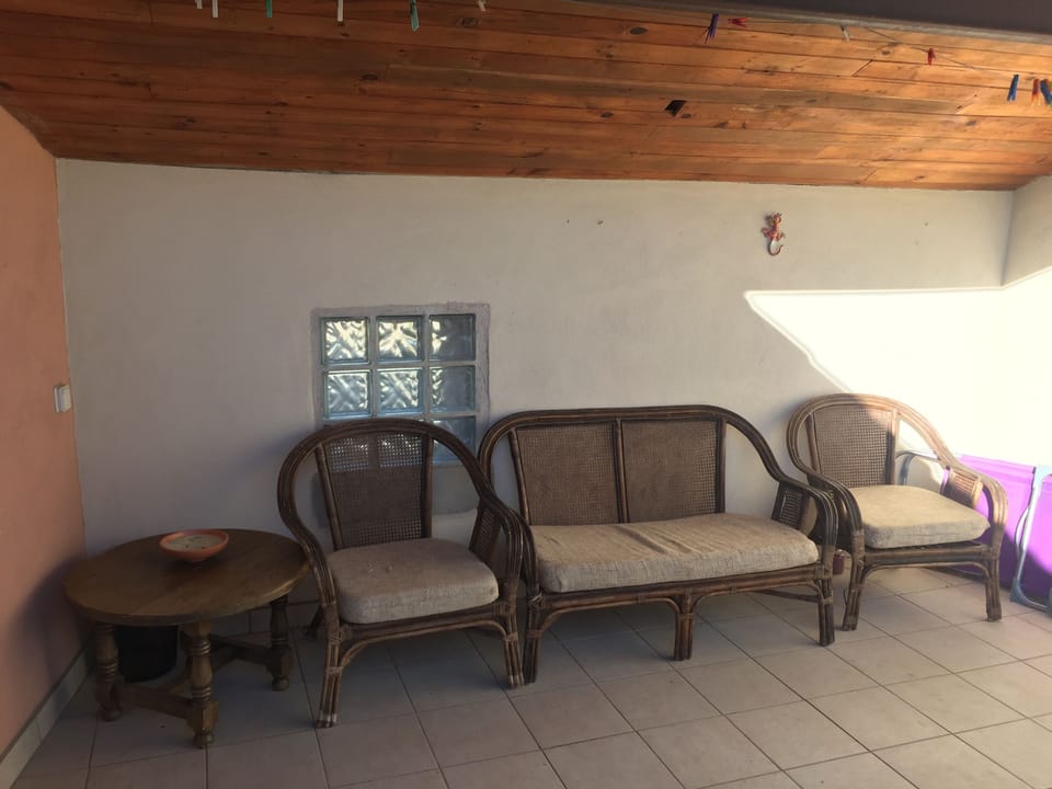 Private terrace has shaded area 