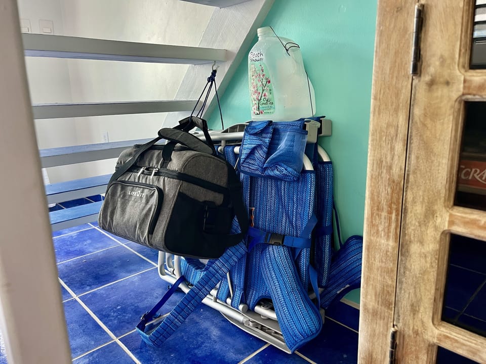 Beach chairs, ice chest
