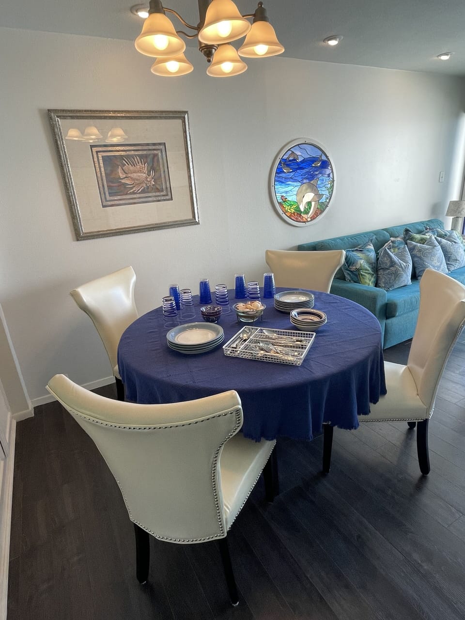 Dining Table Adjacent to Living Area