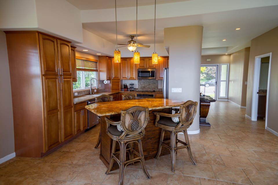 Kitchen island with seating for four