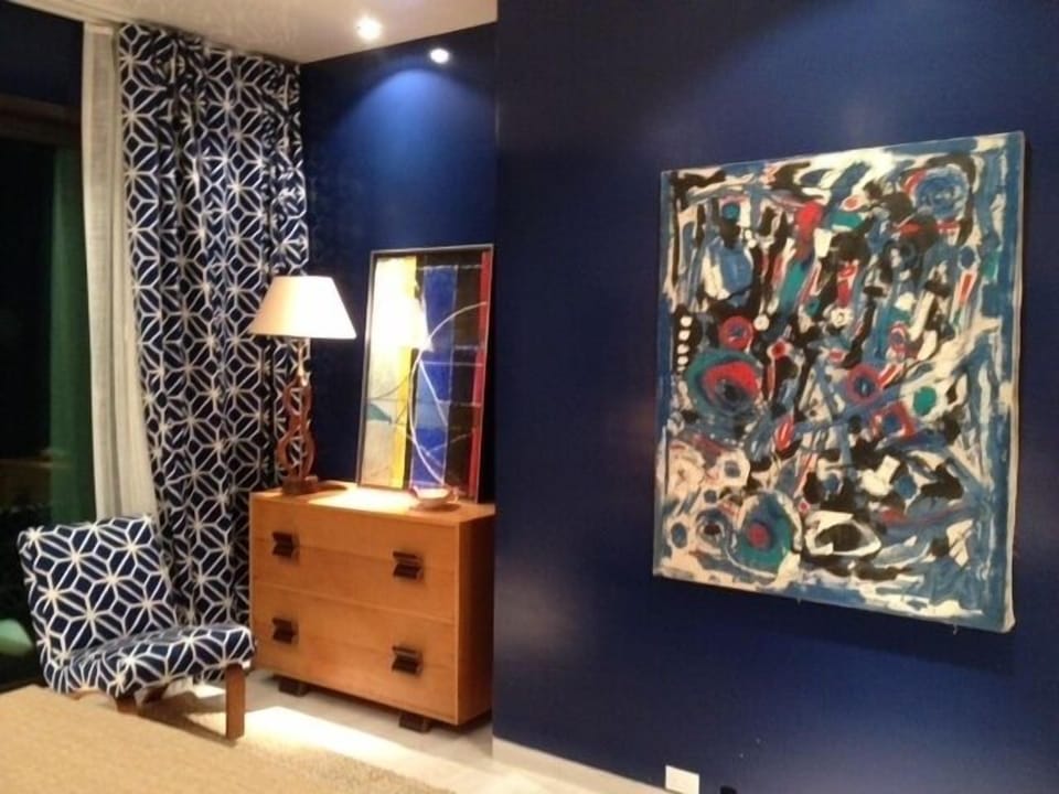 Navy bedroom upstairs
