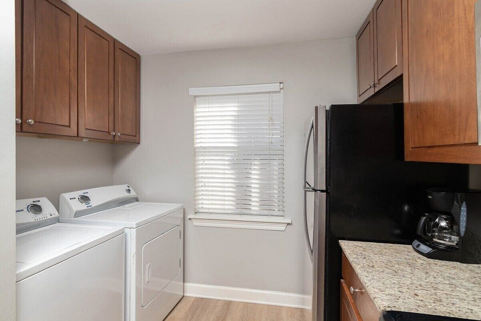 Includes laundry area.