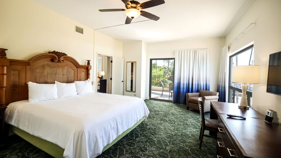 King sized bed in the Master Bedroom