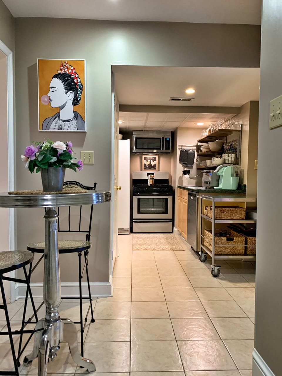 View of Kitchen from Front Door