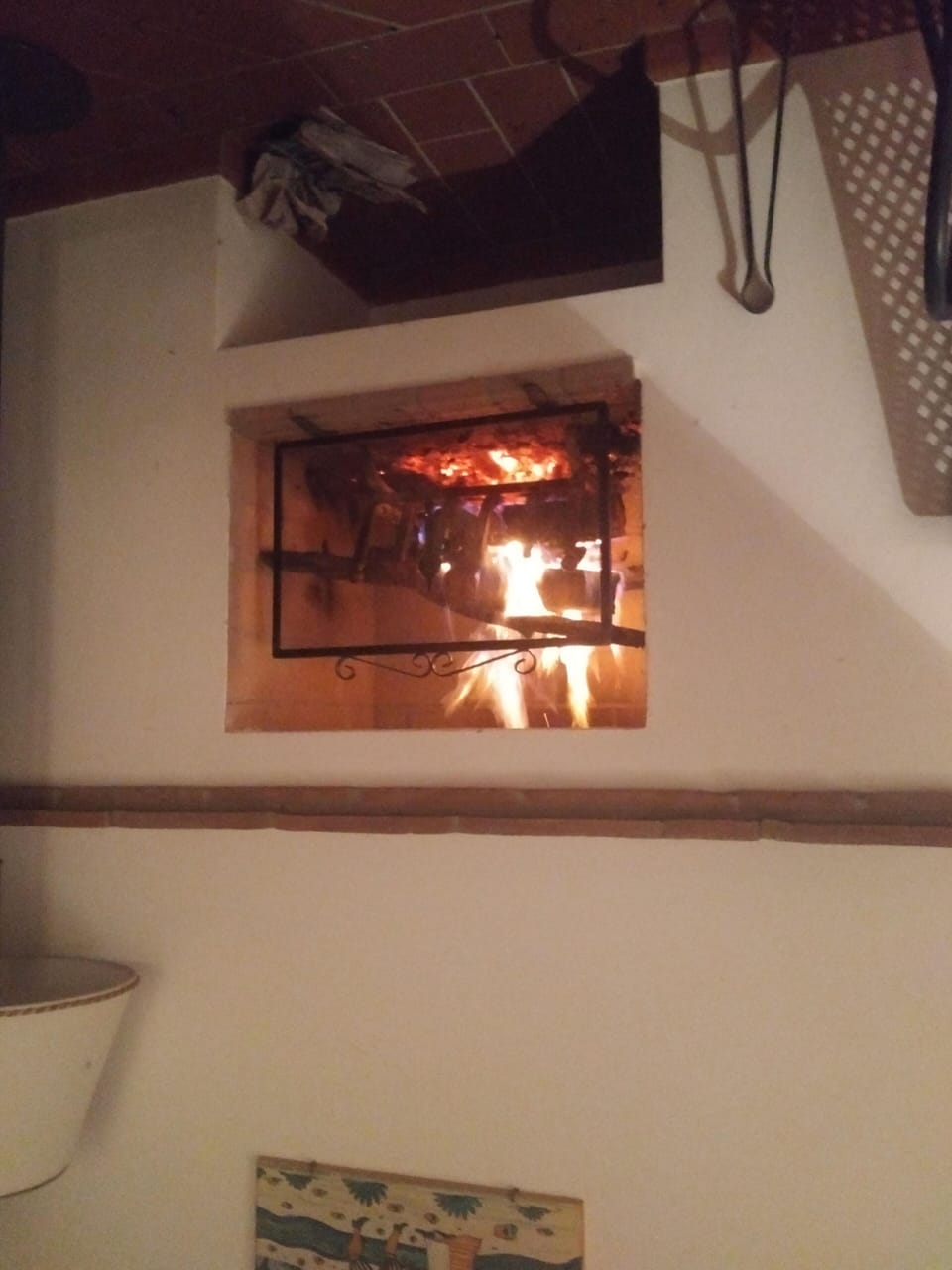 Fireplace in the living area.