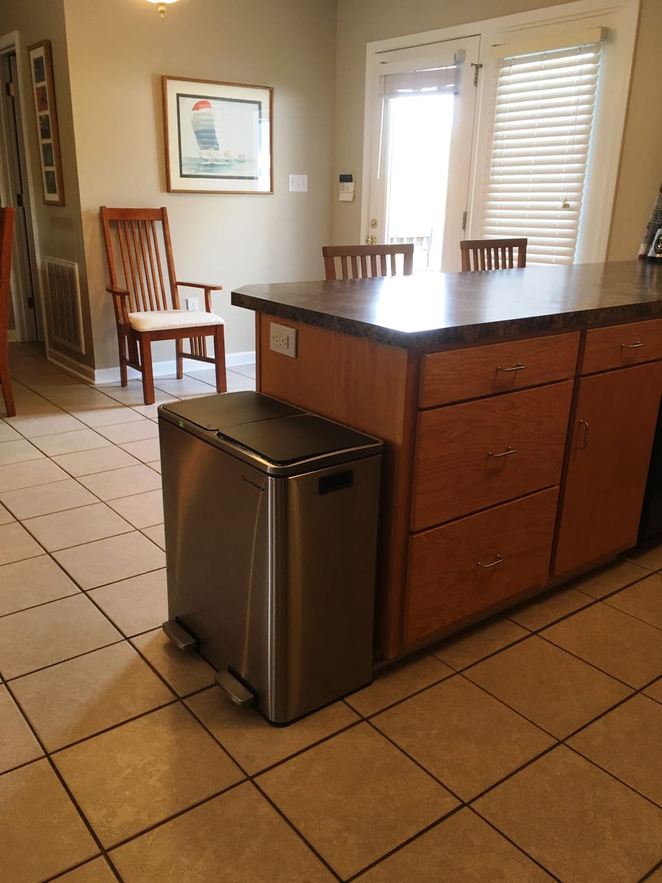 View of front entry area from kitchen.
