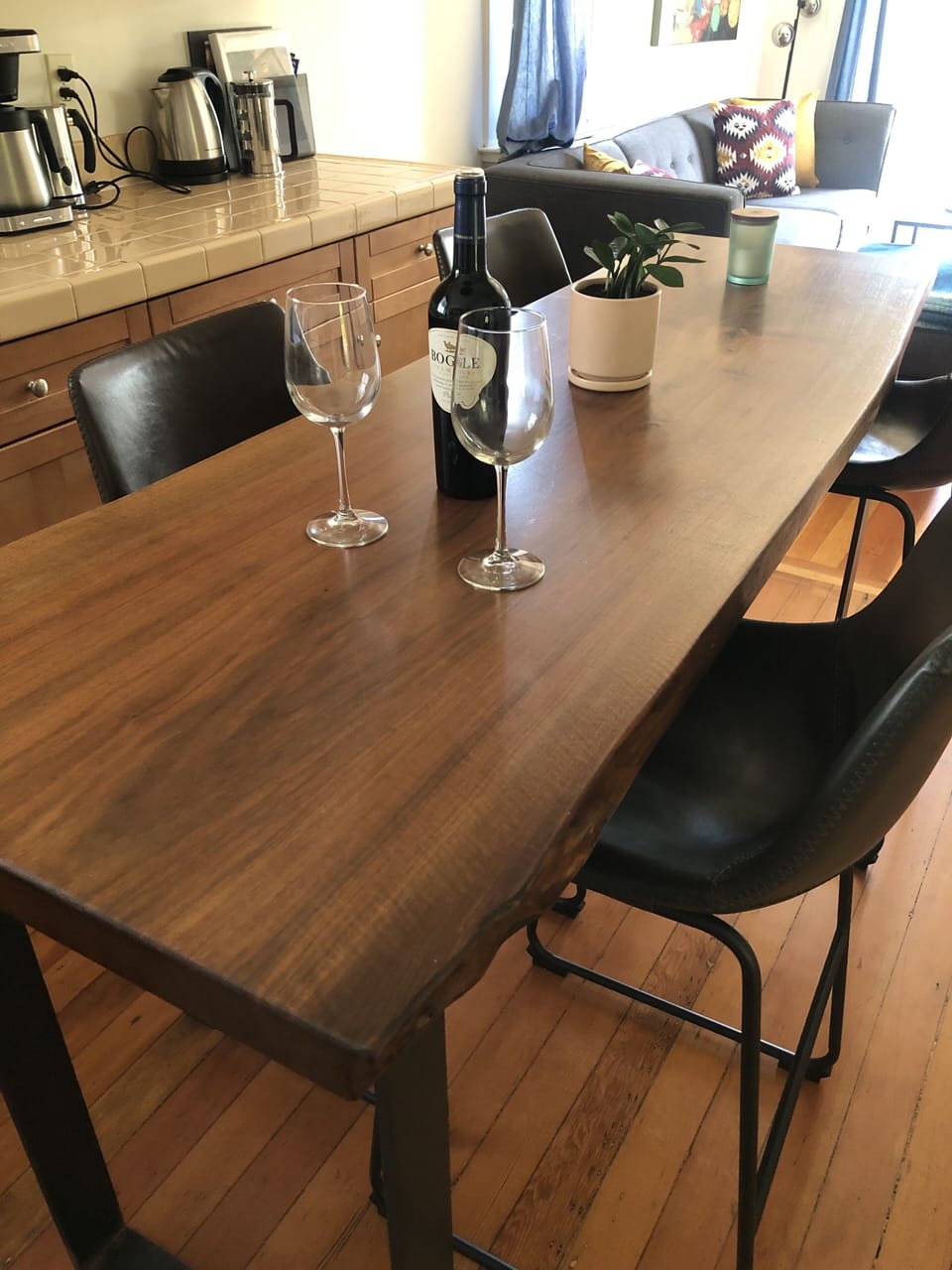 Handmade walnut dining table