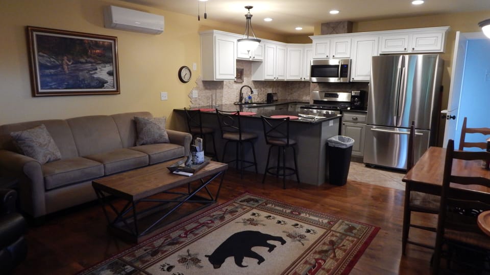 Living room and kitchen upstairs
