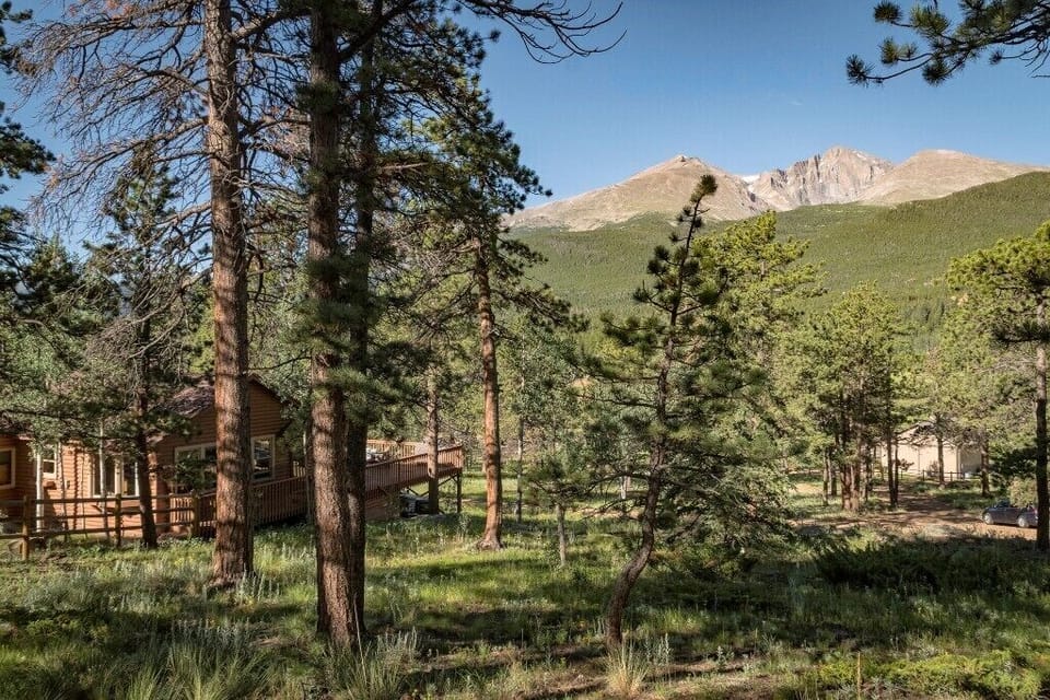 View of Longs from our property behind the main cabin