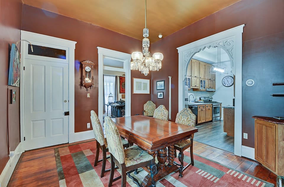 Dining room and kitchen