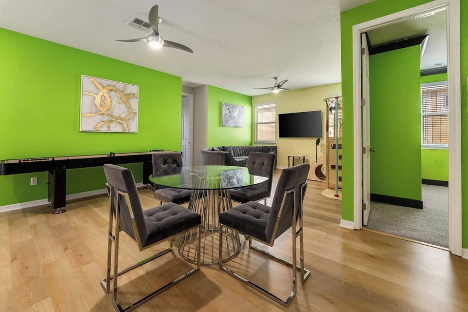 Loft w/ Shuffleboard Table, Game Console & Mini Jungle Gym