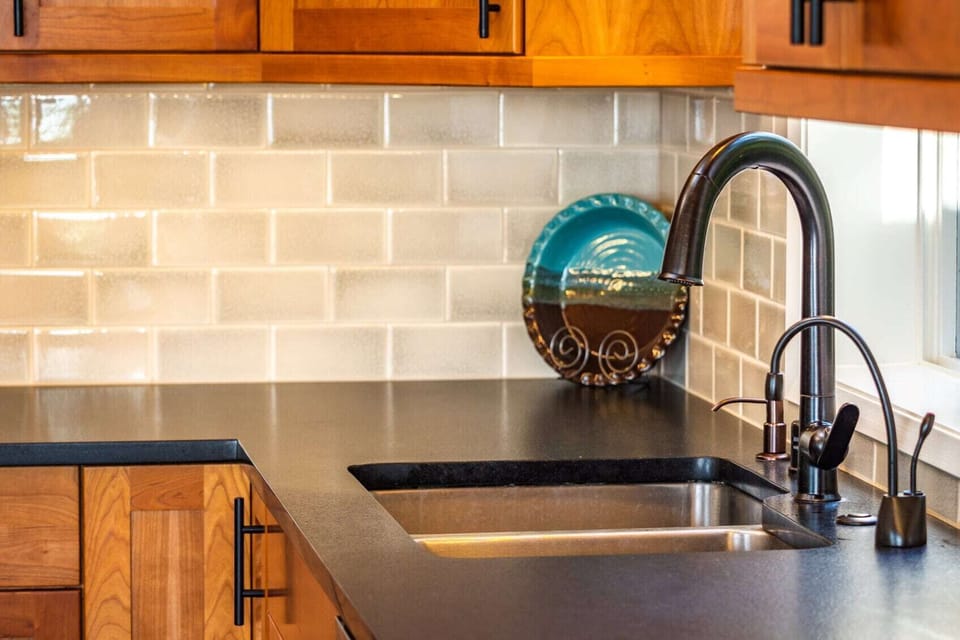 Kitchen sink, with Insta-Hot water dispenser.
