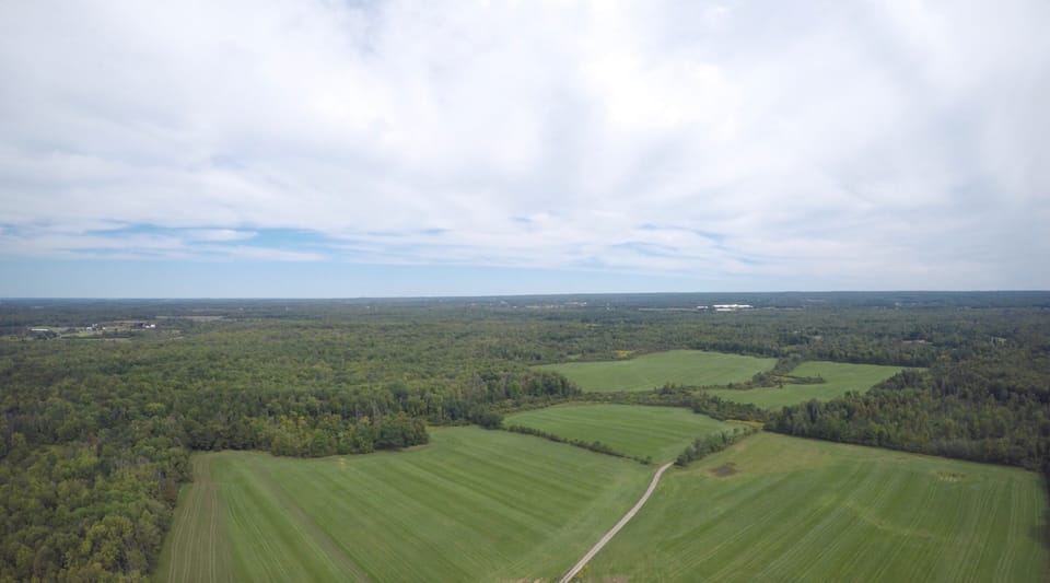 Drone view of the property of 200 acres.