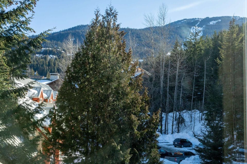View from deck toward Creekside Whistler mountain