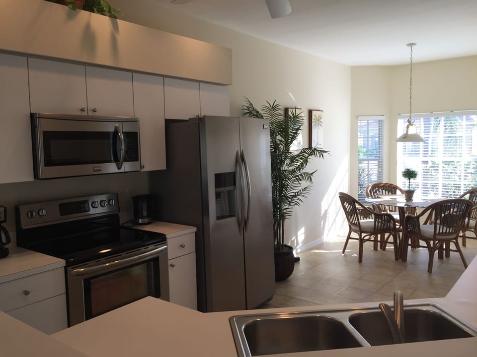 Kitchen and eating area.