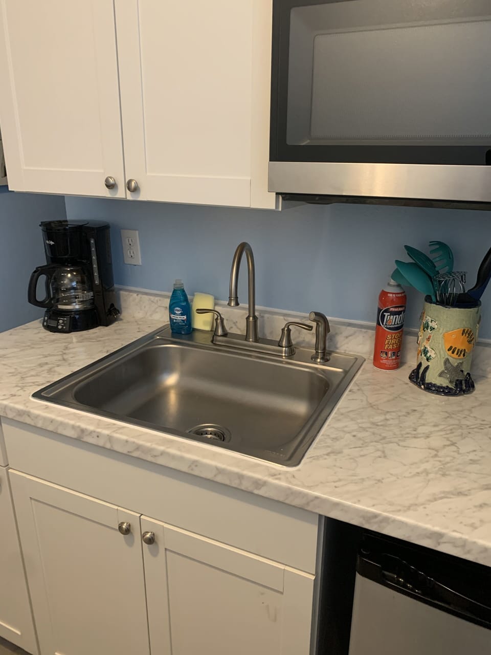 Clean prep area with nice large sink