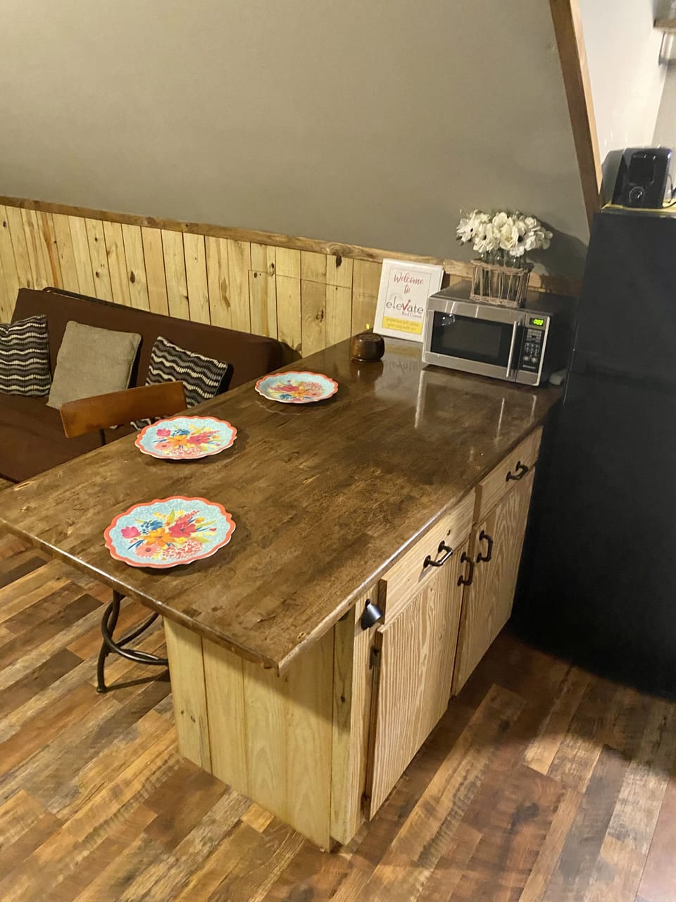 Bar upstairs in kitchen