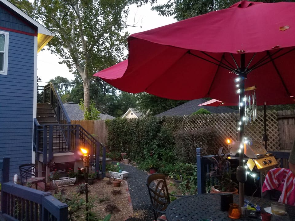 backyard view toward garage apartment