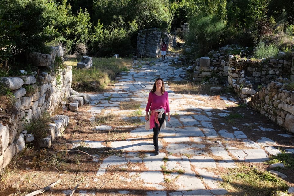 The forum of the ancient city of Olympos, a 10-minute drive from our house.