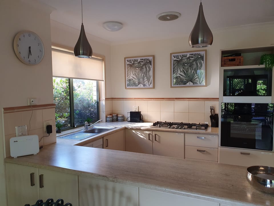 Fully equipped kitchen with modern appliances