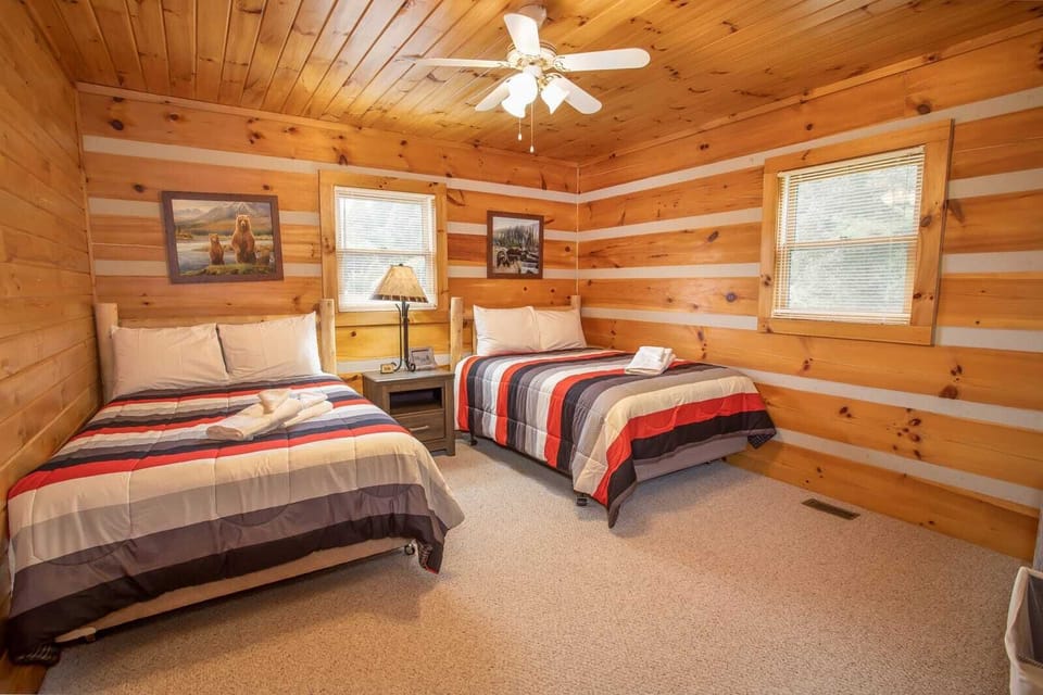Bedroom on Main Level with Two Double Beds