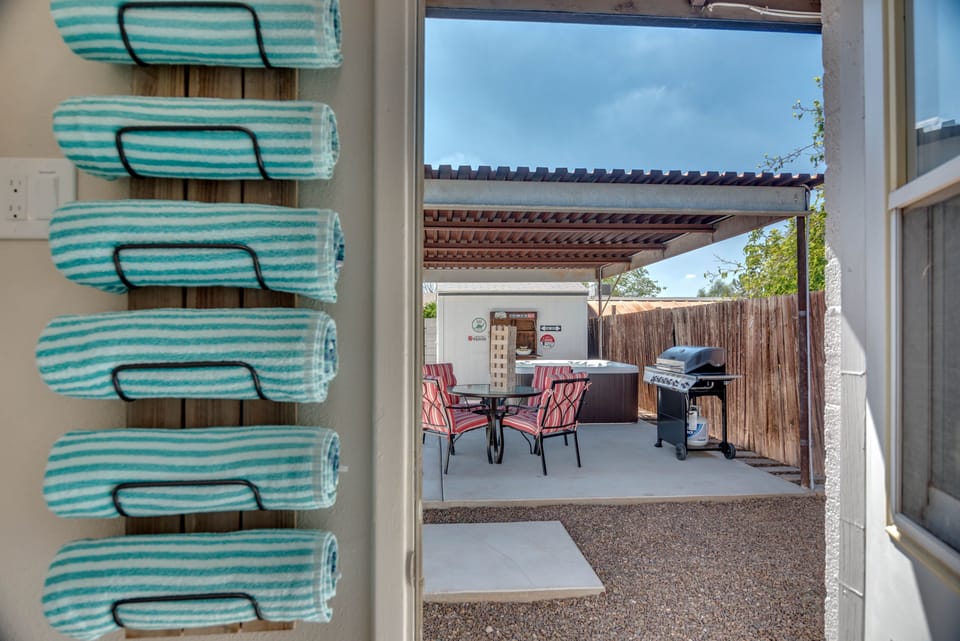 Grab a towel on your way out to the hot tub!