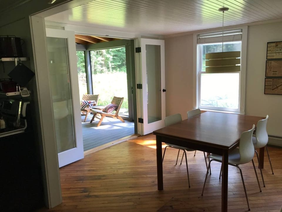 Summertime set up:  dining room opens to porch:  Great flow!