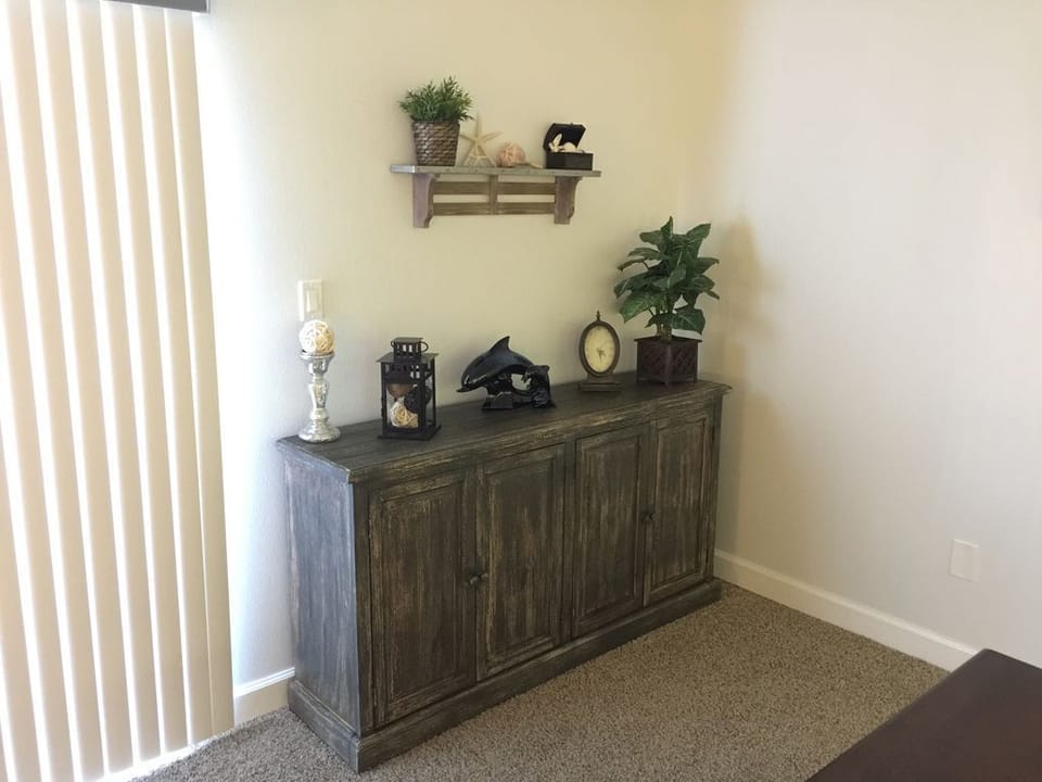 Hutch with books and movies