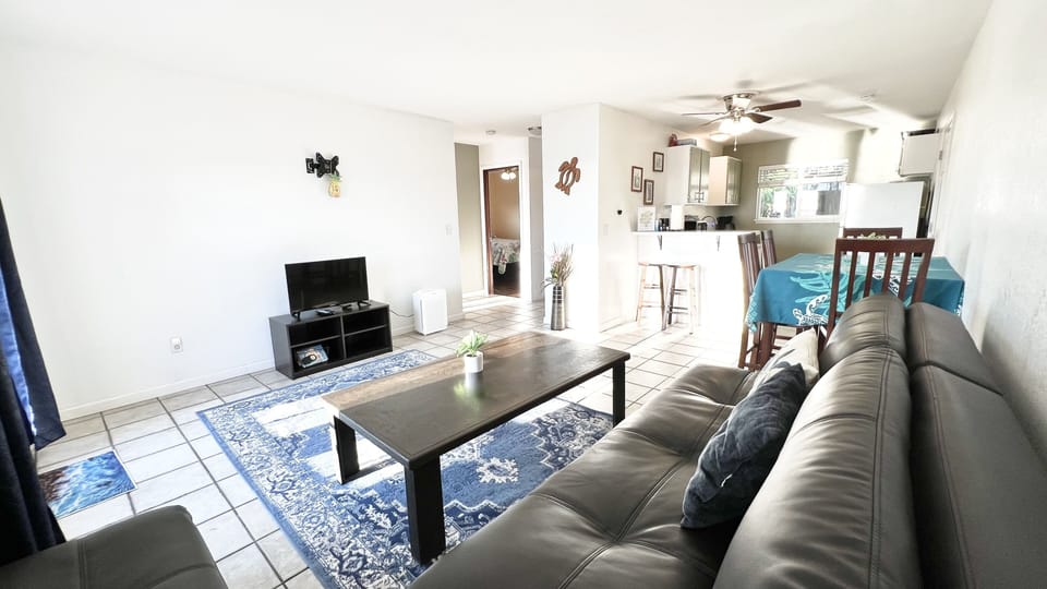 Large living room with open space for dining room and kitchen